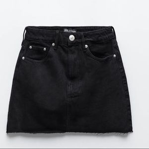 Zara TRF black denim skirt